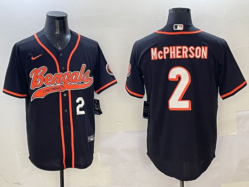 Men Cincinnati Bengals #2 Mcpherson Black Joint Name 2025 Nike Limited NFL Jersey style 3
